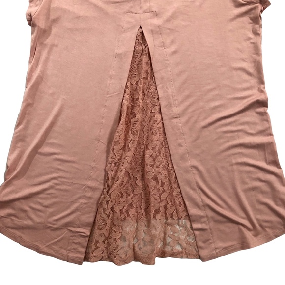 Kim & Cami Blush Pink Tunic Top with lace insert M - Picture 2 of 4